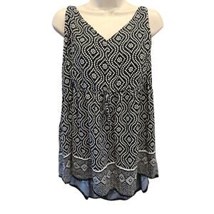 Torrid black white geometric summer tank top EUC sz 5X casual comfort career